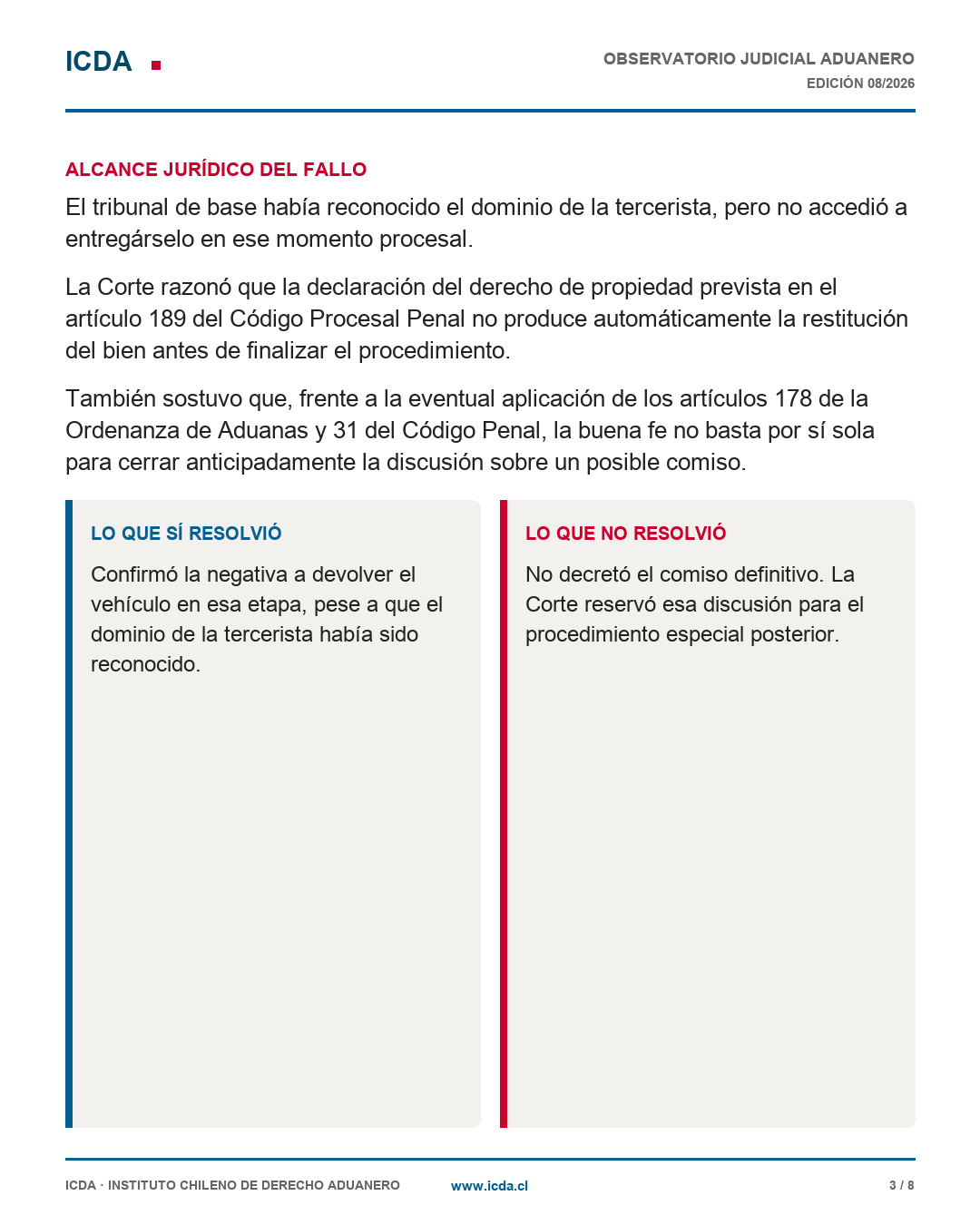 Alcance jurídico: lo que el fallo resolvió y no resolvió